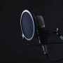 Sound studio. Microphone in close-up